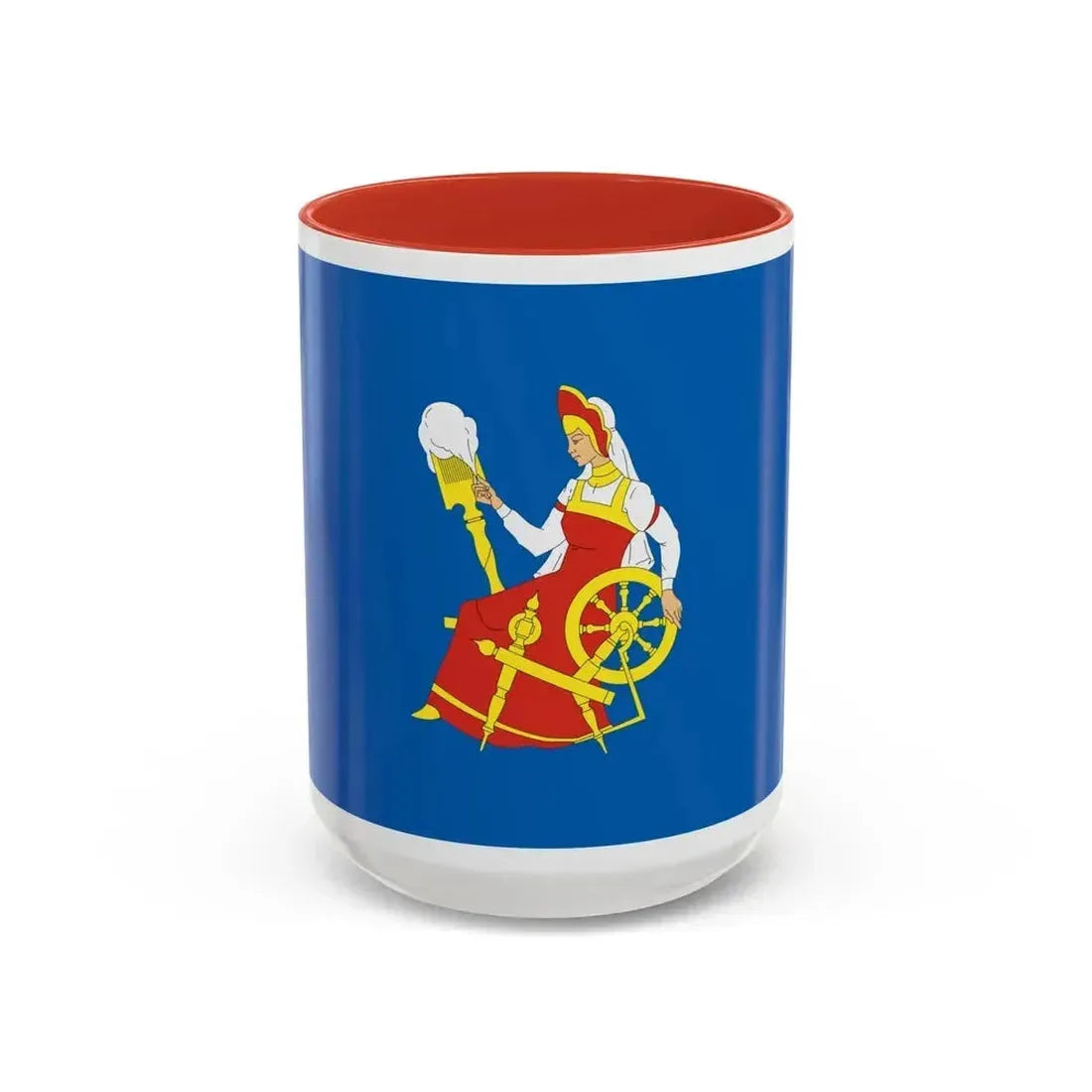 Flag of Ivanovo Russia - Accent Coffee Mug 15oz Red - Go Mug Yourself