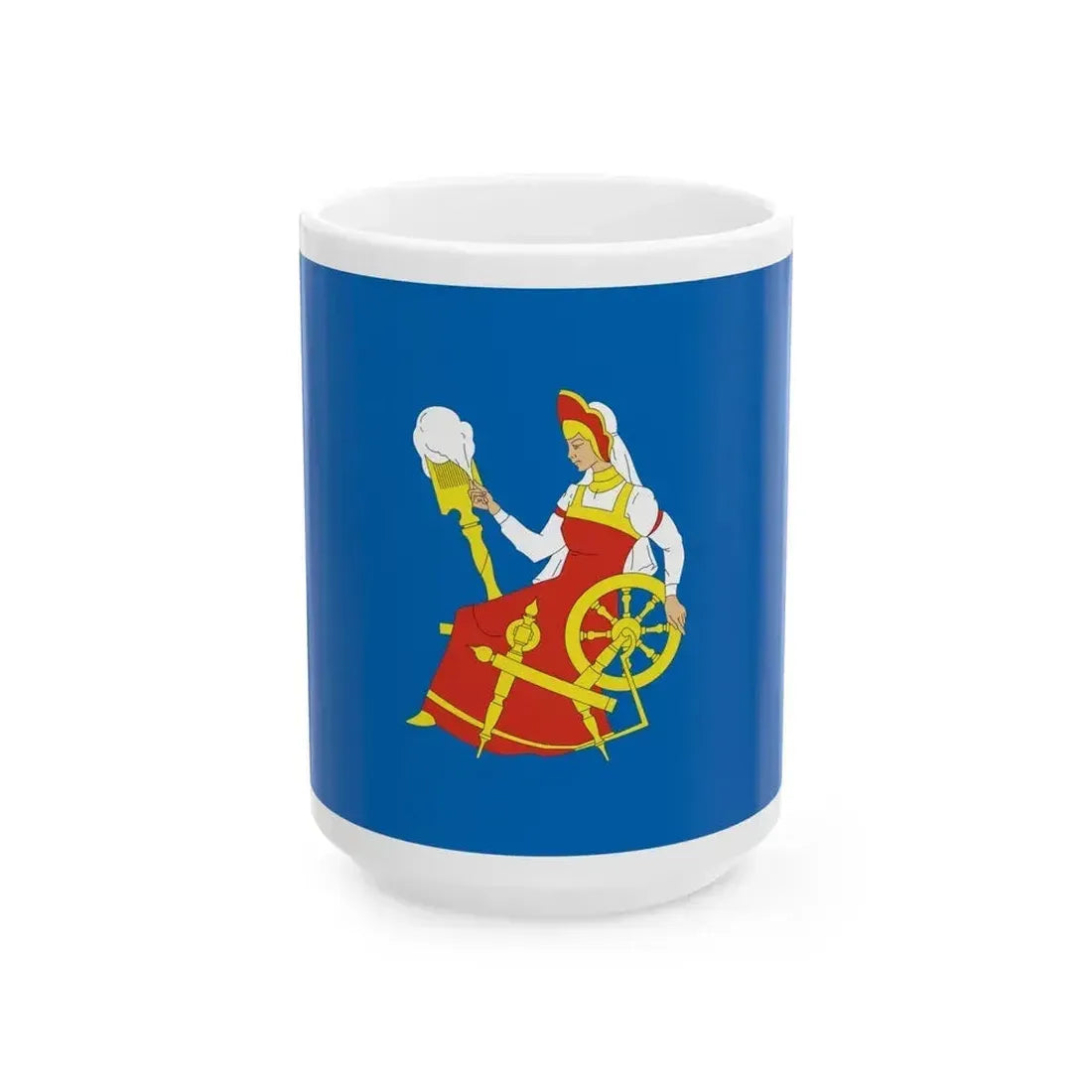 Flag of Ivanovo Russia - White Coffee Mug 15oz - Go Mug Yourself
