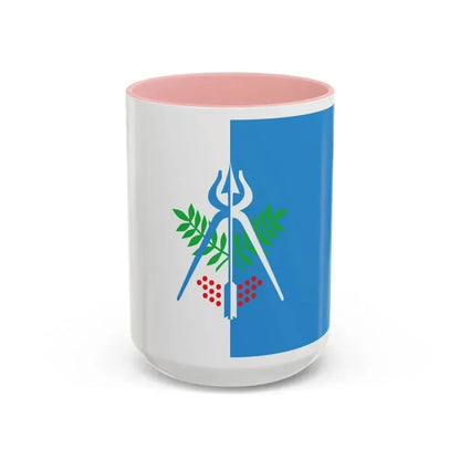 Flag of Izhevsk Russia - Accent Coffee Mug 15oz Pink - Go Mug Yourself