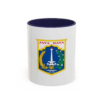 Flag of Jakarta Indonesia - Accent Coffee Mug 11oz Navy - Go Mug Yourself
