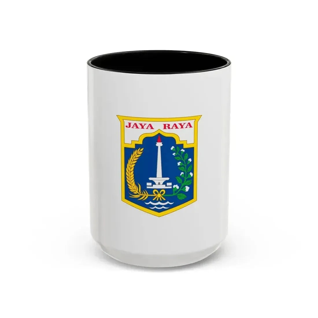 Flag of Jakarta Indonesia - Accent Coffee Mug 15oz Black - Go Mug Yourself
