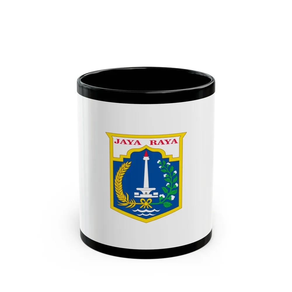 Flag of Jakarta Indonesia - Black Coffee Mug-11oz-Go Mug Yourself