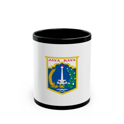 Flag of Jakarta Indonesia - Black Coffee Mug-11oz-Go Mug Yourself