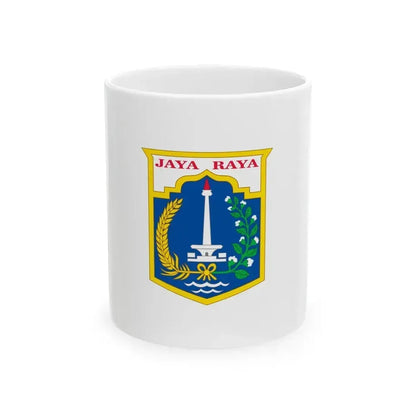 Flag of Jakarta Indonesia - White Coffee Mug 11oz - Go Mug Yourself
