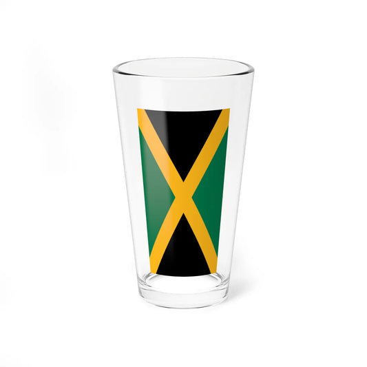 Flag of Jamaica vertical (Jamaica) Pint Glass 16oz 16oz - Go Mug Yourself