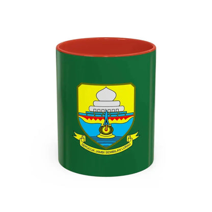 Flag of Jambi Indonesia - Accent Coffee Mug 11oz Red - Go Mug Yourself