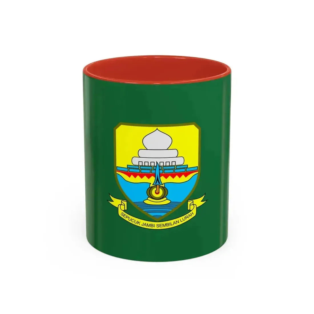 Flag of Jambi Indonesia - Accent Coffee Mug 11oz Red - Go Mug Yourself