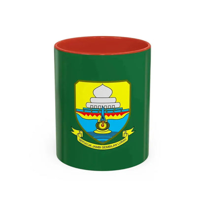 Flag of Jambi Indonesia - Accent Coffee Mug 11oz Red - Go Mug Yourself