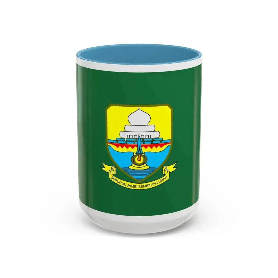 Flag of Jambi Indonesia - Accent Coffee Mug 15oz Light Blue - Go Mug Yourself