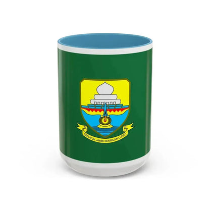Flag of Jambi Indonesia - Accent Coffee Mug 15oz Light Blue - Go Mug Yourself