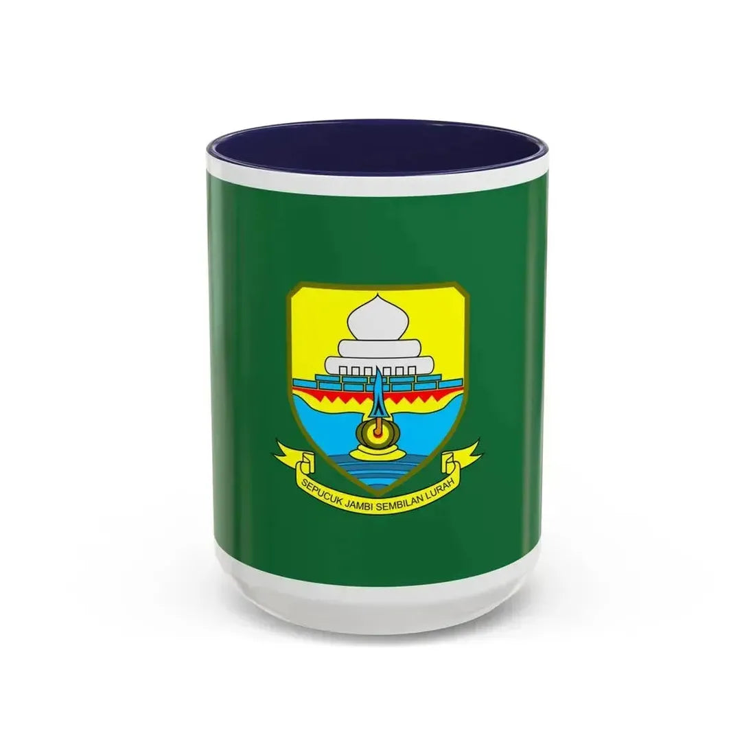 Flag of Jambi Indonesia - Accent Coffee Mug 15oz Navy - Go Mug Yourself