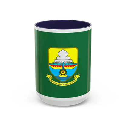 Flag of Jambi Indonesia - Accent Coffee Mug 15oz Navy - Go Mug Yourself