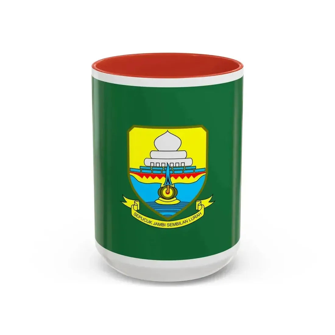 Flag of Jambi Indonesia - Accent Coffee Mug 15oz Red - Go Mug Yourself
