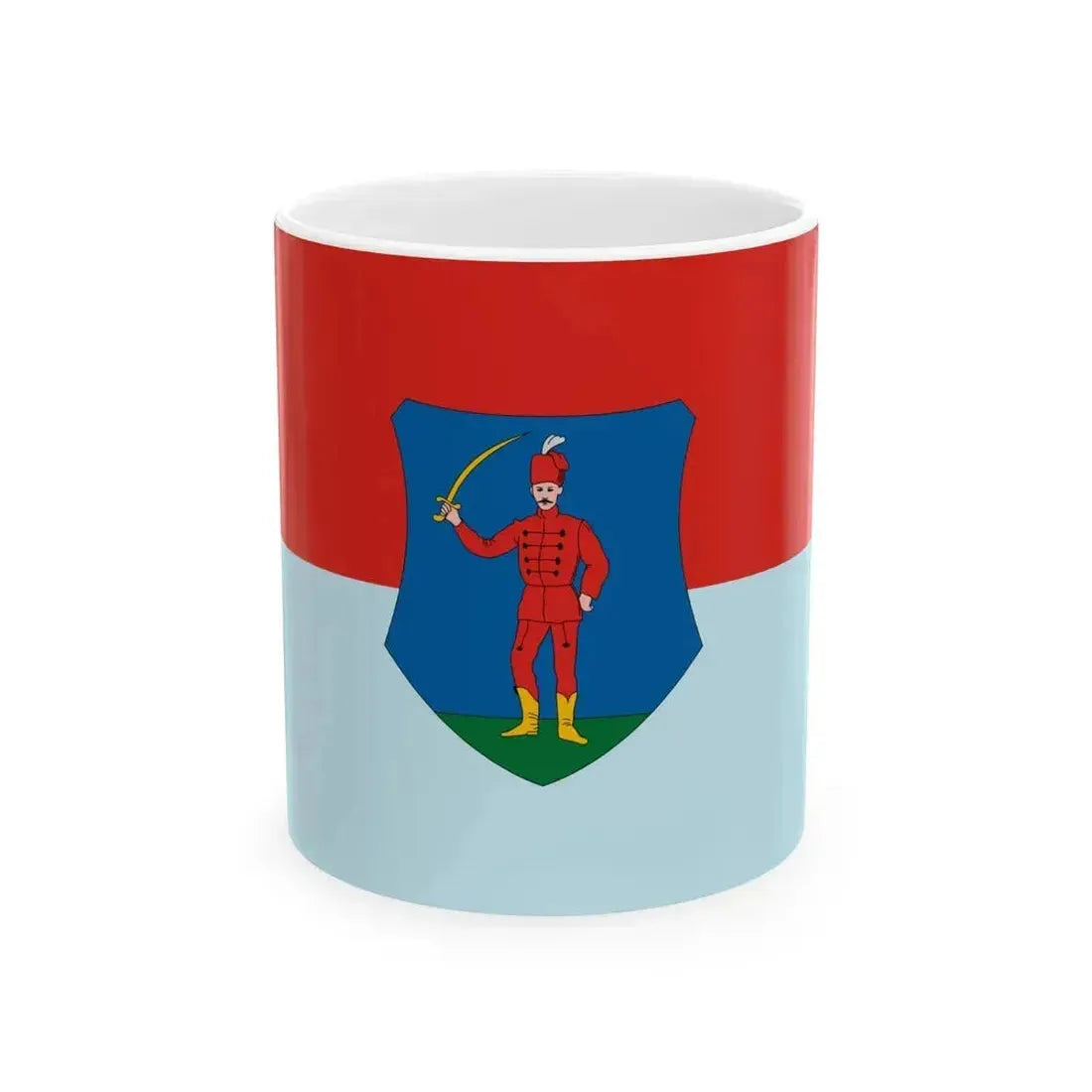 Flag of Janoshaza (Hungary) White Coffee Mug 11oz - Go Mug Yourself