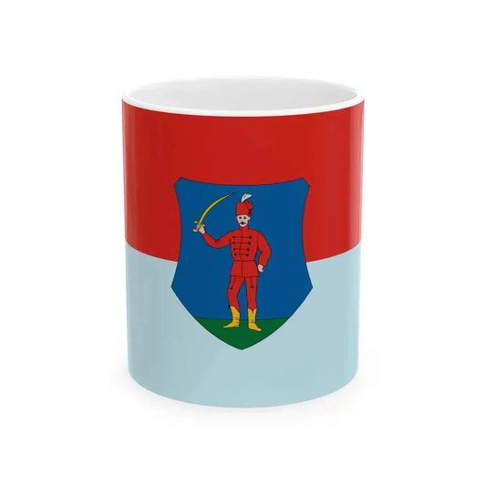 Flag of Janoshaza (Hungary) White Coffee Mug 11oz - Go Mug Yourself