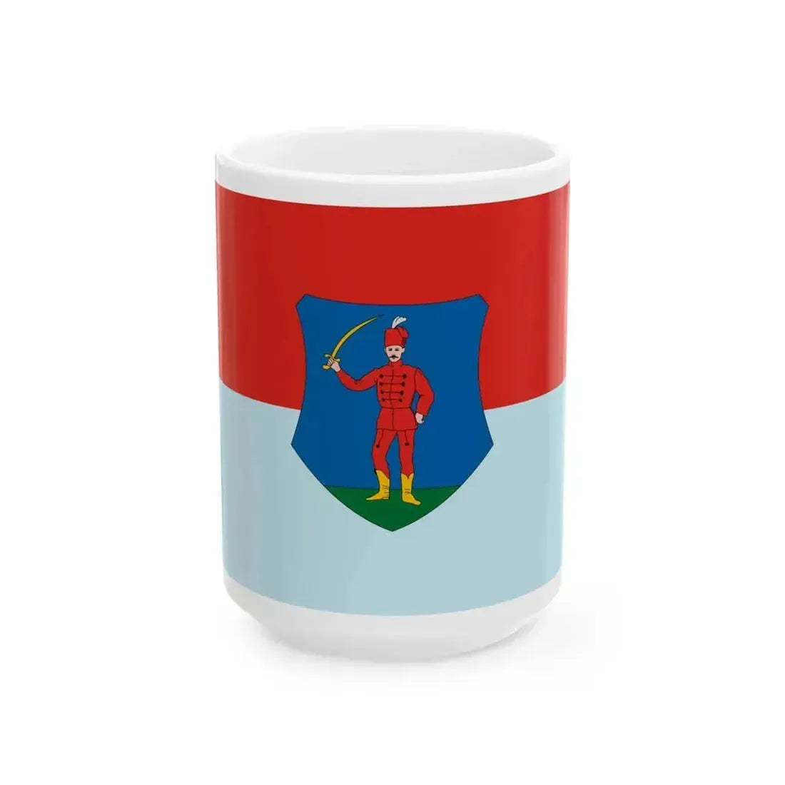 Flag of Janoshaza (Hungary) White Coffee Mug 15oz - Go Mug Yourself