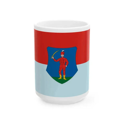 Flag of Janoshaza (Hungary) White Coffee Mug 15oz - Go Mug Yourself