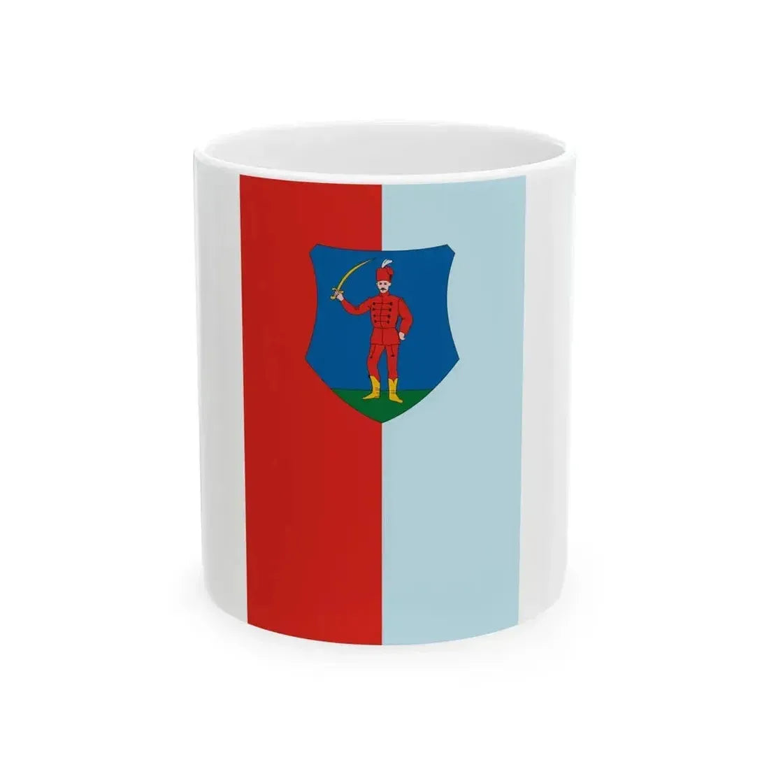 Flag of Janoshaza vertical (Hungary) White Coffee Mug 11oz - Go Mug Yourself