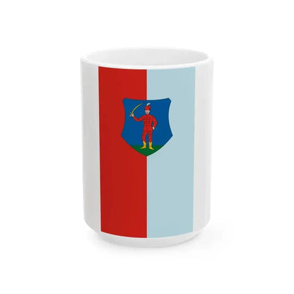 Flag of Janoshaza vertical (Hungary) White Coffee Mug 15oz - Go Mug Yourself