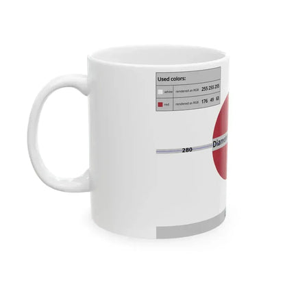 Flag of Japan 1870-1999 - Construction sheet (Japan) White Coffee Mug - Go Mug Yourself
