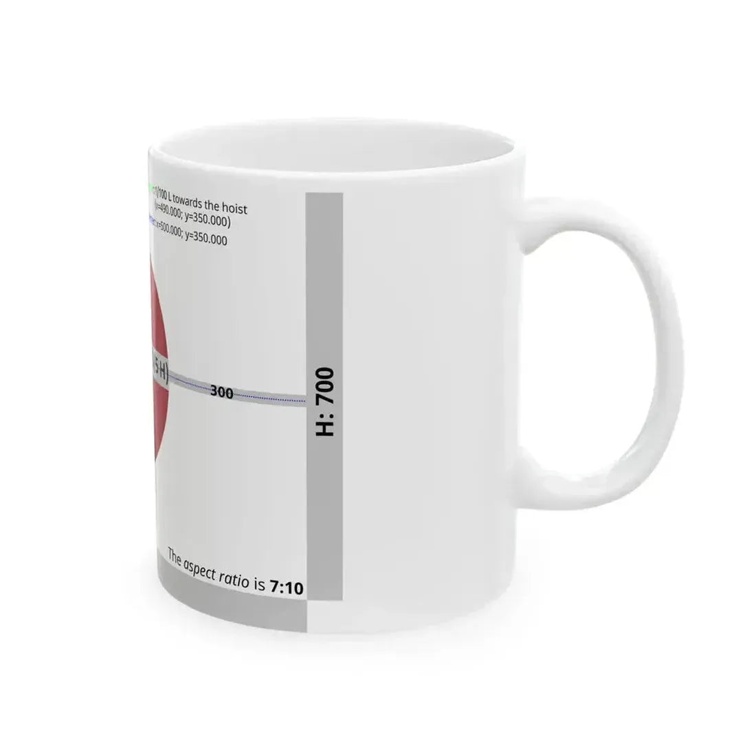 Flag of Japan 1870-1999 - Construction sheet (Japan) White Coffee Mug - Go Mug Yourself
