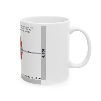 Flag of Japan 1870-1999 - Construction sheet (Japan) White Coffee Mug - Go Mug Yourself