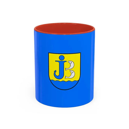 Flag of Jastarnia Poland - Accent Coffee Mug 11oz Red - Go Mug Yourself