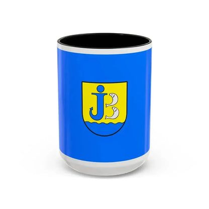 Flag of Jastarnia Poland - Accent Coffee Mug 15oz Black - Go Mug Yourself