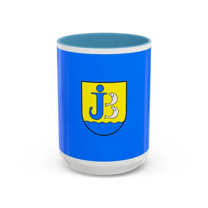 Flag of Jastarnia Poland - Accent Coffee Mug 15oz Light Blue - Go Mug Yourself