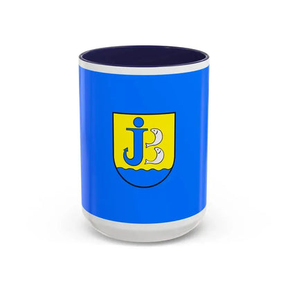 Flag of Jastarnia Poland - Accent Coffee Mug 15oz Navy - Go Mug Yourself