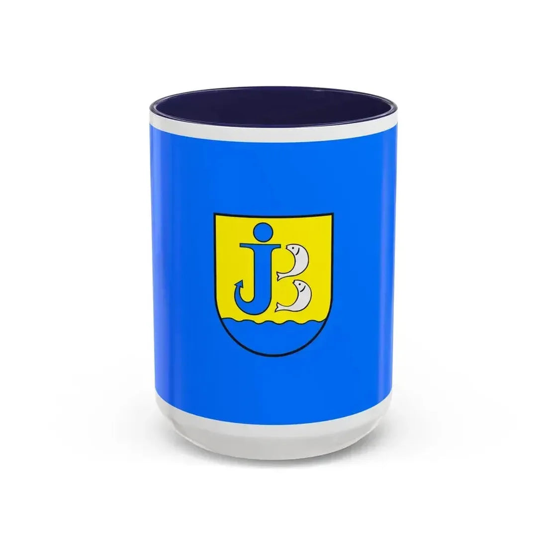 Flag of Jastarnia Poland - Accent Coffee Mug 15oz Navy - Go Mug Yourself