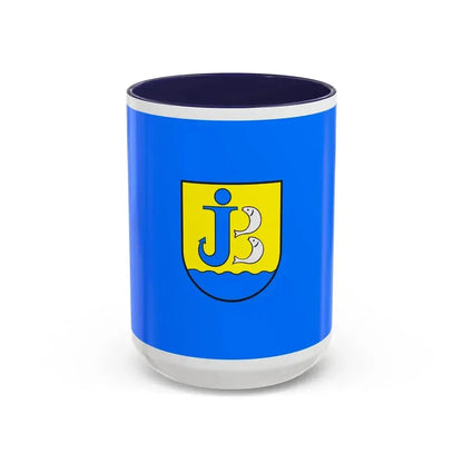 Flag of Jastarnia Poland - Accent Coffee Mug 15oz Navy - Go Mug Yourself