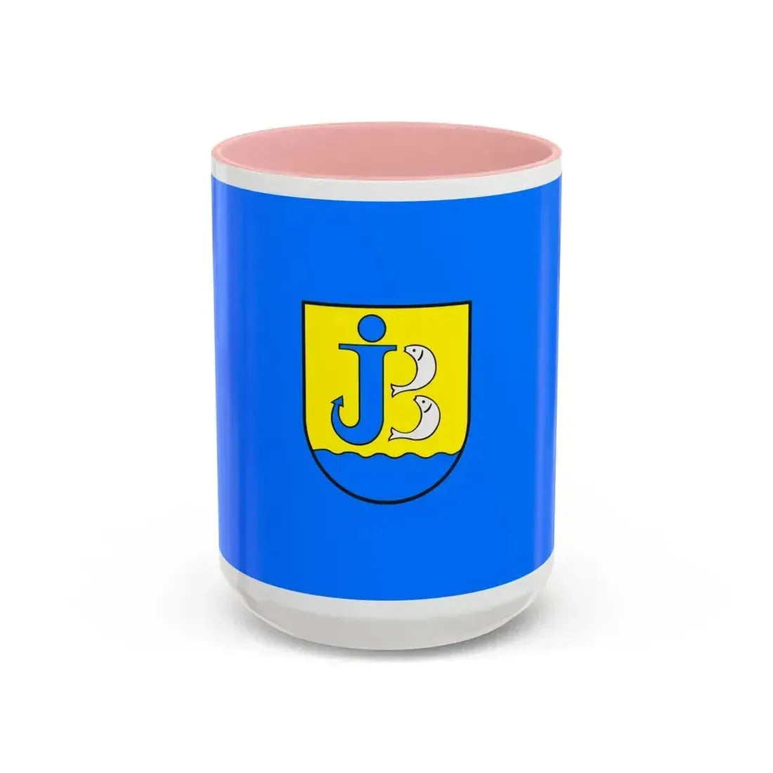 Flag of Jastarnia Poland - Accent Coffee Mug 15oz Pink - Go Mug Yourself