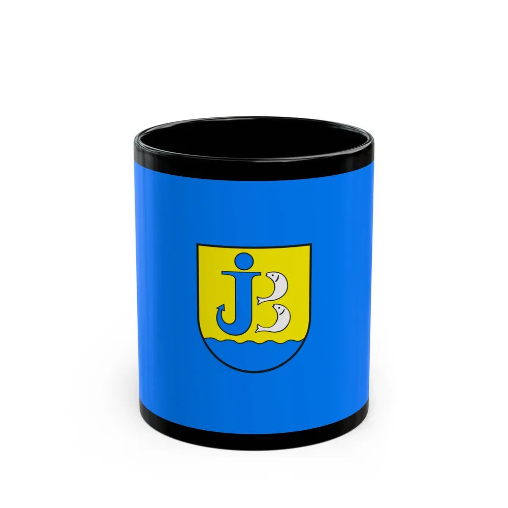 Flag of Jastarnia Poland - Black Coffee Mug-11oz-Go Mug Yourself