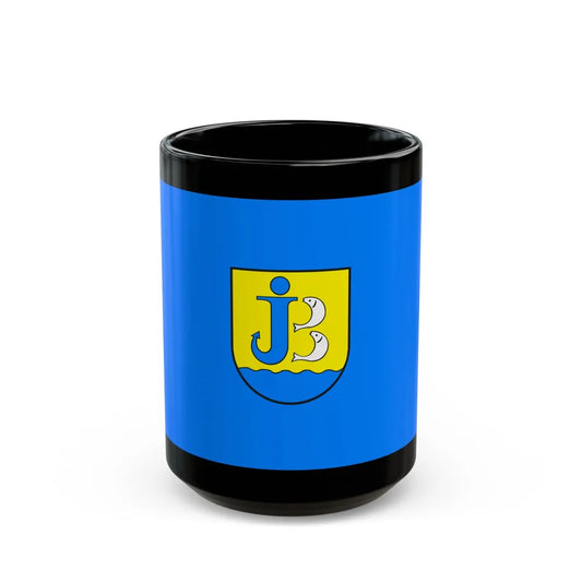 Flag of Jastarnia Poland - Black Coffee Mug-15oz-Go Mug Yourself