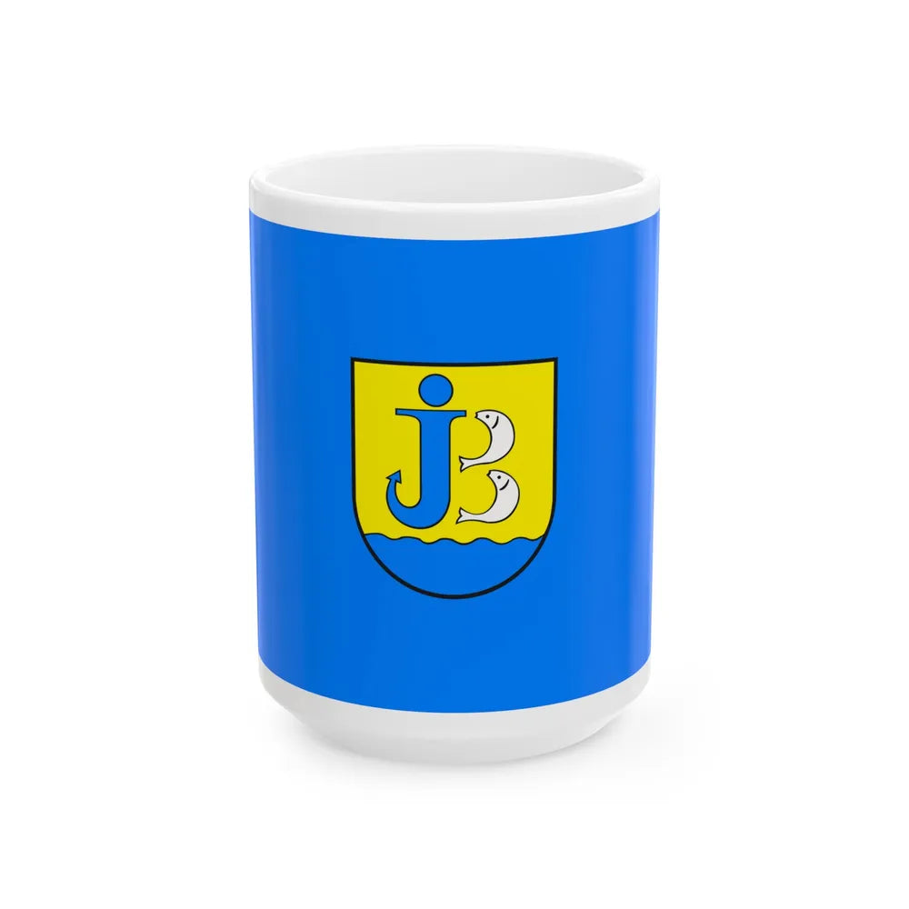 Flag of Jastarnia Poland - White Coffee Mug-15oz-Go Mug Yourself