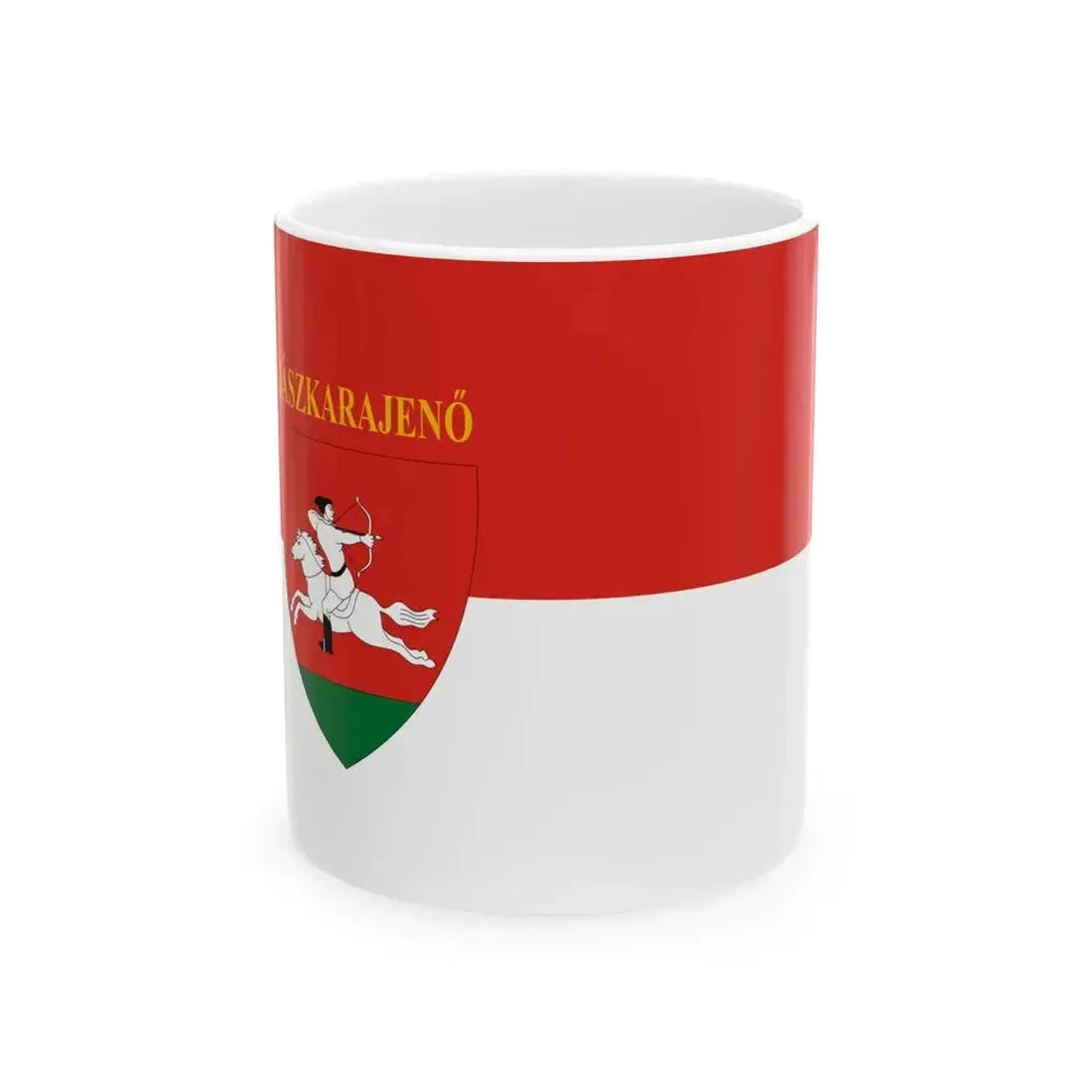 Flag of Jaszkarajeno (Hungary) White Coffee Mug 11oz - Go Mug Yourself