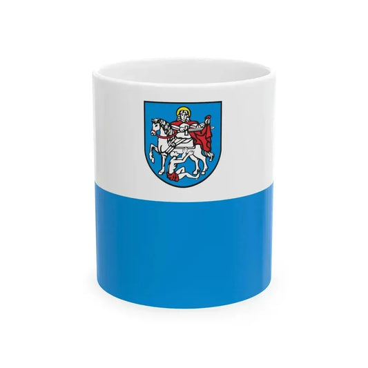 Flag of Jawor with arms (Poland) White Coffee Mug 11oz - Go Mug Yourself
