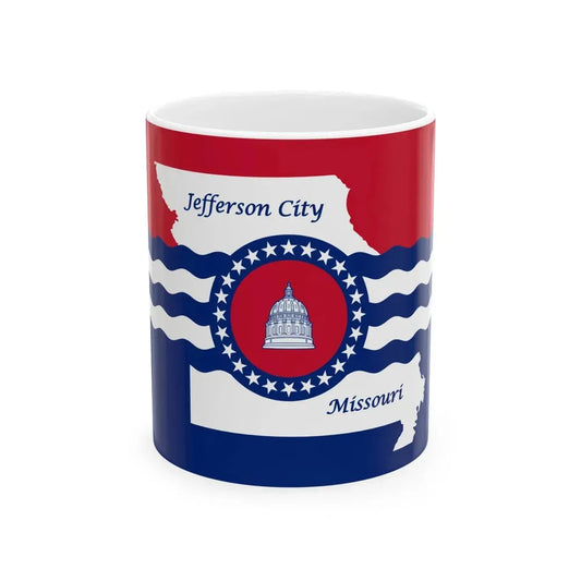 Flag of Jefferson City Missouri (United States) White Coffee Mug 11oz - Go Mug Yourself