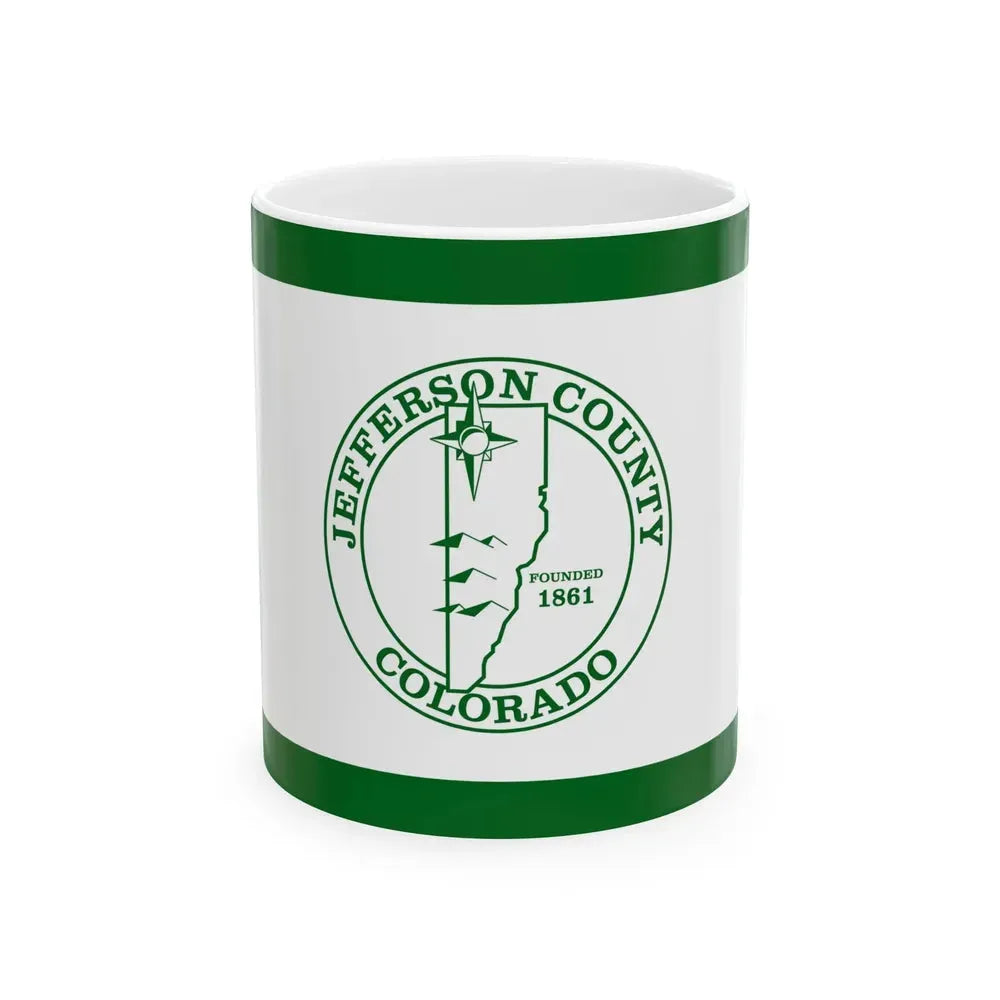 Flag of Jefferson County Colorado (United States) White Coffee Mug 11oz - Go Mug Yourself