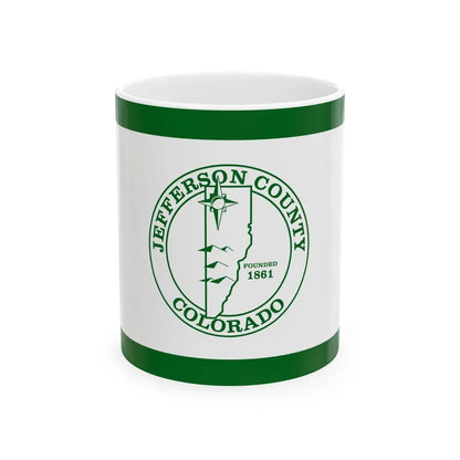 Flag of Jefferson County Colorado (United States) White Coffee Mug 11oz - Go Mug Yourself