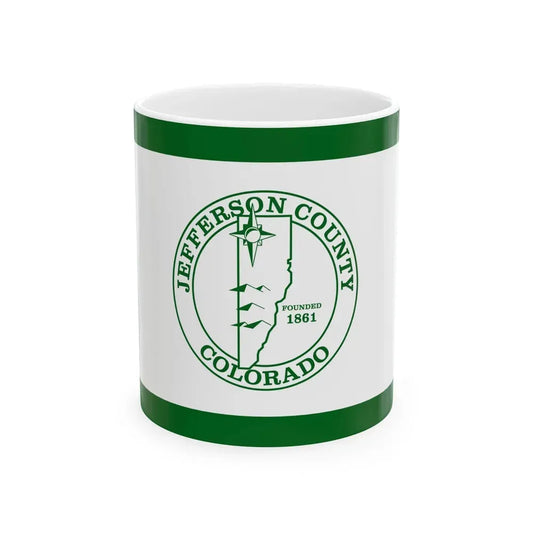 Flag of Jefferson County Colorado (United States) White Coffee Mug 11oz - Go Mug Yourself