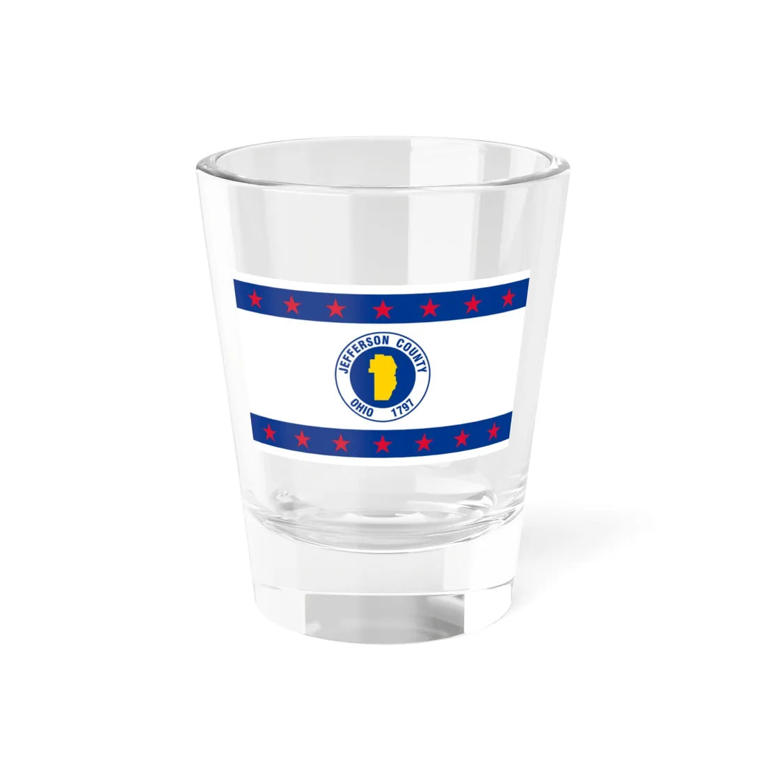 Flag of Jefferson County Ohio (United States) Shot Glass 1.5oz 1.5oz - Go Mug Yourself