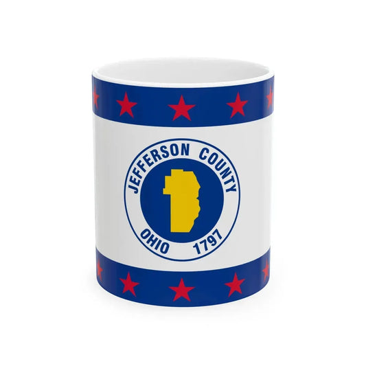 Flag of Jefferson County Ohio (United States) White Coffee Mug 11oz - Go Mug Yourself