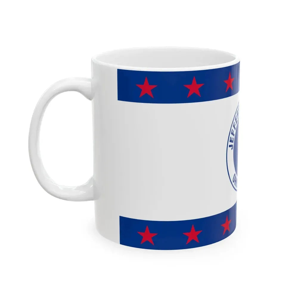 Flag of Jefferson County Ohio (United States) White Coffee Mug - Go Mug Yourself