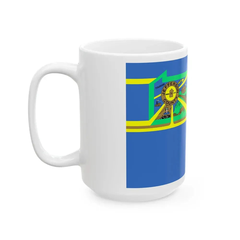Flag of Jefferson County Pennsylvania (United States) White Coffee Mug - Go Mug Yourself
