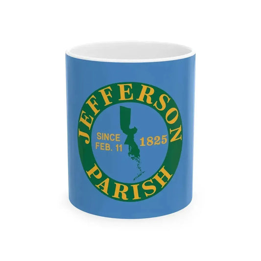 Flag of Jefferson Parish Louisiana (United States) White Coffee Mug 11oz - Go Mug Yourself