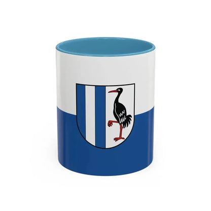 Flag of Jerichower Land Germany - Accent Coffee Mug 11oz Light Blue - Go Mug Yourself
