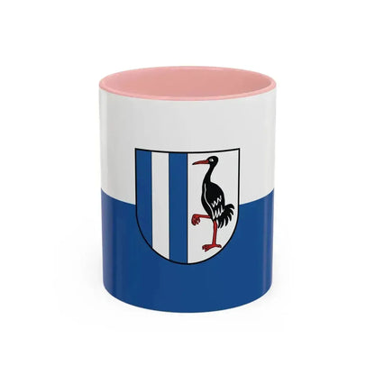 Flag of Jerichower Land Germany - Accent Coffee Mug 11oz Pink - Go Mug Yourself