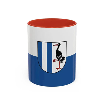 Flag of Jerichower Land Germany - Accent Coffee Mug 11oz Red - Go Mug Yourself